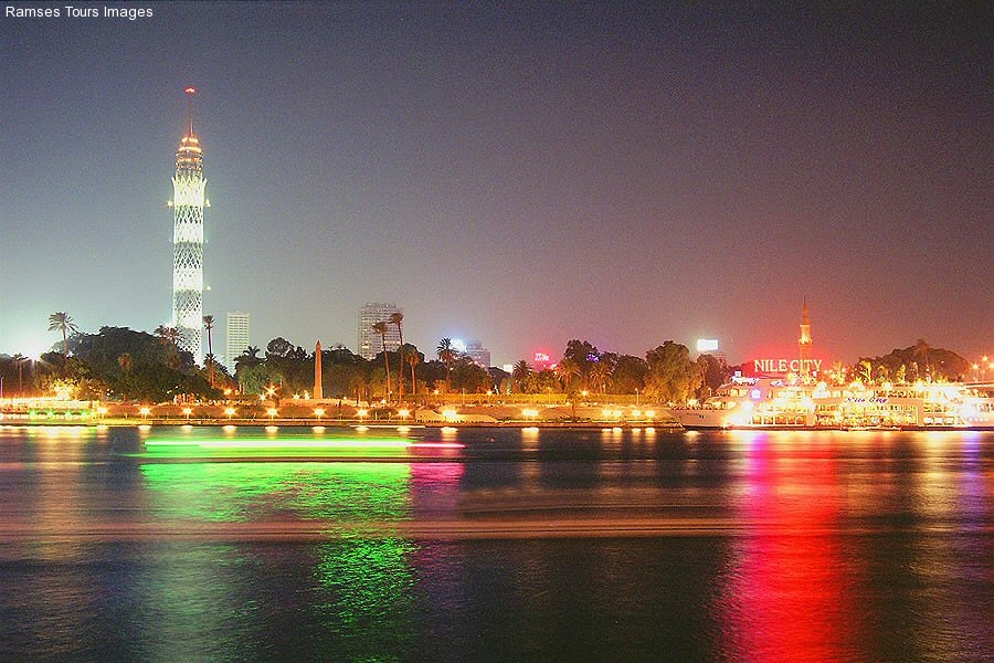 Cairo tower at night