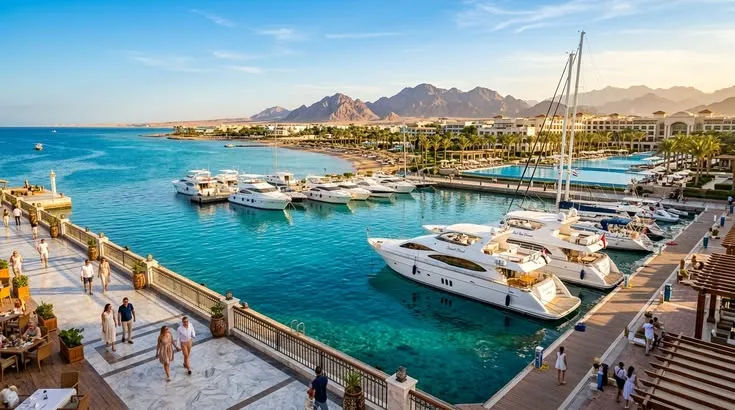 Hurghada excursions marina luxury yachts view