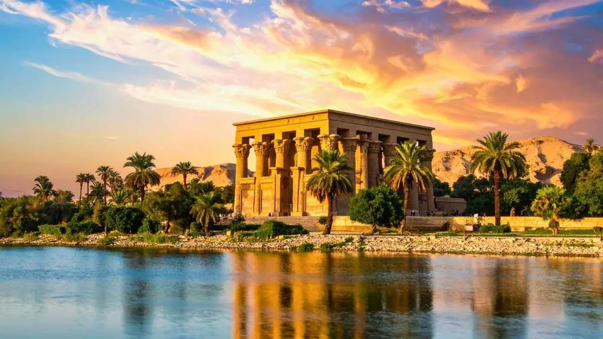 Ancient river temple in luxor and aswan