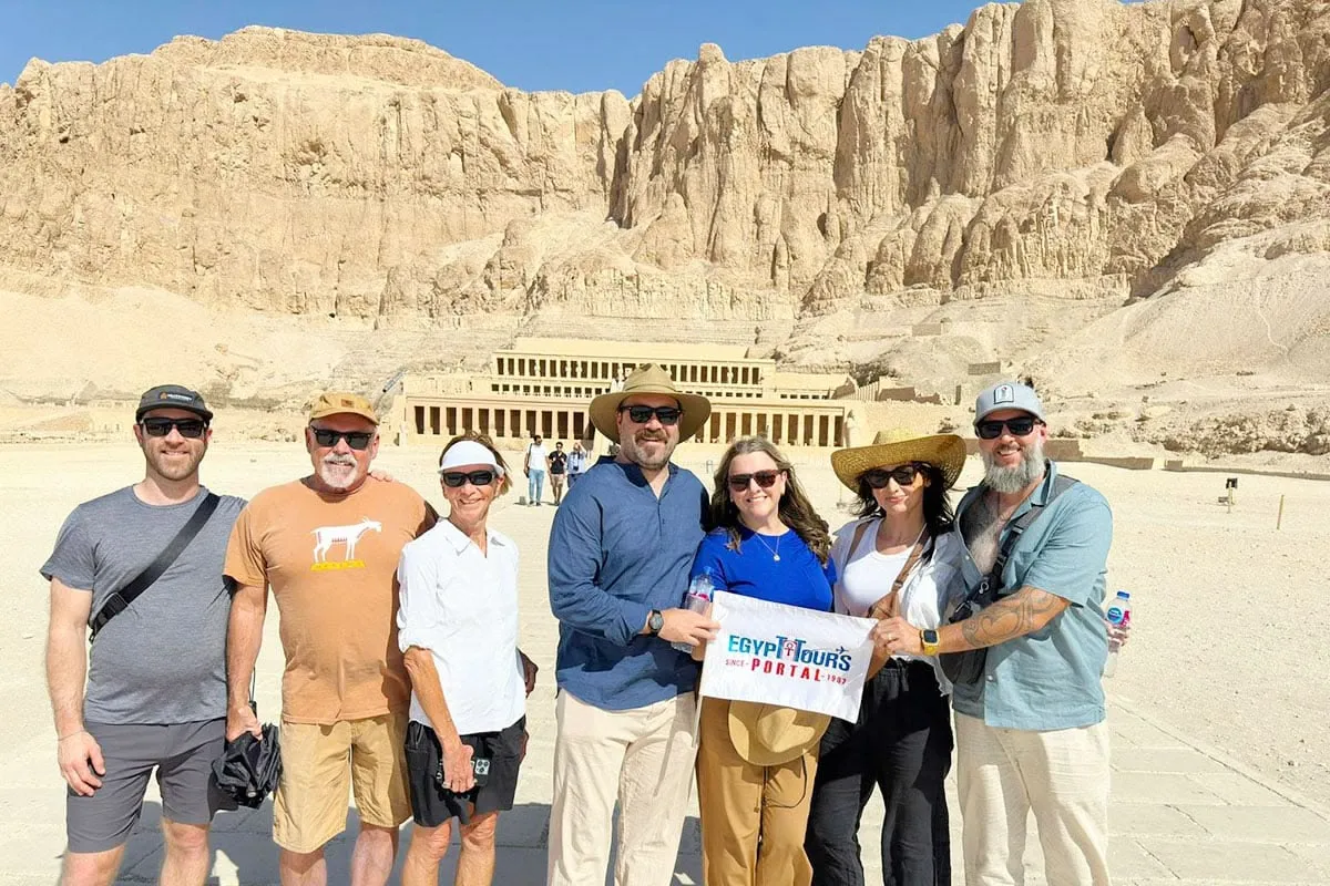 Travelers exploring Luxor on luxury egypt tours