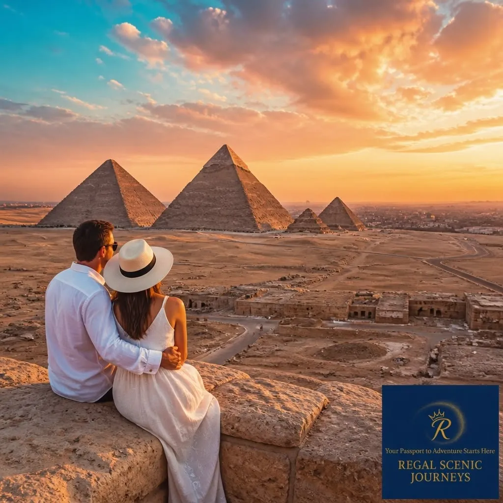 Couple with pyramids sound and light show tickets